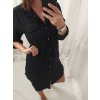 Šaty košilové dlouhý rukáv dámské (S/M/L/XL ONE SIZE) ITALSKÁ MÓDA IMC22LENA/DR (Velikost S/M/L, Barva Černá)