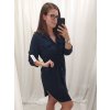 Šaty košilové dlouhý rukáv dámské (S/M/L/XL ONE SIZE) ITALSKÁ MÓDA IMC22LENA/DR (Velikost S/M/L, Barva Černá)