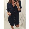 Šaty košilové dlouhý rukáv dámské (S/M/L/XL ONE SIZE) ITALSKÁ MÓDA IMC22LENA/DR (Velikost S/M/L, Barva Černá)