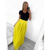 Sukně maxi dlouhá v pase na žabičkování dámská MAXIMA (S/M/L ONE SIZE) ITALSKÁ MÓDA IMM22MAXIMA/DR (Velikost M/L, Barva Černá)