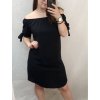 Šaty letní carmen krátký rukáv dámské (S/M/L/XL ONE SIZE) ITALSKÁ MÓDA IMC223320/DR (Velikost M/L, Barva Černá)