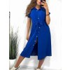 Šaty košilové krátký rukáv dámské (S/M/L ONE SIZE) ITALSKÁ MÓDA IMWB23295/DR (Velikost M/L, Barva béžová)