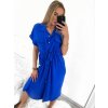 Šaty košilové krátký rukáv dámské (S/M/L ONE SIZE) ITALSKÁ MÓDA IMWB23295/DR (Velikost M/L, Barva béžová)