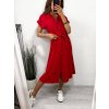 Šaty košilové krátký rukáv dámské (S/M/L ONE SIZE) ITALSKÁ MÓDA IMWB23295/DR (Velikost M/L, Barva béžová)