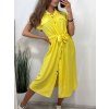 Šaty košilové krátký rukáv dámské (S/M/L ONE SIZE) ITALSKÁ MÓDA IMWB23295/DR (Velikost M/L, Barva béžová)
