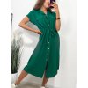 Šaty košilové krátký rukáv dámské (S/M/L ONE SIZE) ITALSKÁ MÓDA IMWB23295/DR (Velikost M/L, Barva béžová)
