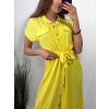 Šaty košilové krátký rukáv dámské (S/M/L ONE SIZE) ITALSKÁ MÓDA IMWB23295/DR (Velikost M/L, Barva béžová)
