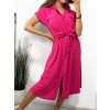 Šaty košilové krátký rukáv dámské (S/M/L ONE SIZE) ITALSKÁ MÓDA IMWB23295/DR (Velikost M/L, Barva béžová)
