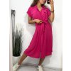Šaty košilové krátký rukáv dámské (S/M/L ONE SIZE) ITALSKÁ MÓDA IMWB23295/DR (Velikost M/L, Barva béžová)