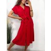 Šaty košilové krátký rukáv dámské (S/M/L ONE SIZE) ITALSKÁ MÓDA IMWB23295/DR (Velikost M/L, Barva béžová)