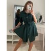 Šaty košilové dlouhý 3/4 rukávem dámské s kapsou tenké (uni s/m) ITALSKÁ MÓDA IM322IVE/DR (Velikost S/M/L, Barva bílá)