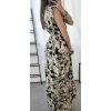Šaty letní dlouhé bez rukávu dámské (S/M, L/XL ONE SIZE) VISKOZA AINUOSI FRANCOUZSKÁ MÓDA FMPZM23A081-13 (Velikost S/M/L, Barva béžová smetanová)