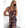 Šaty letní dlouhé bez rukávu dámské (S/M ONE SIZE) ICECOOL AINUOSI  FRANCOUZSKÁ MÓDA FMPZM23024-6 (Velikost S/M/L, Barva modrá)
