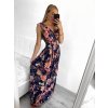 Šaty letní dlouhé bez rukávu dámské (S/M ONE SIZE) ICECOOL AINUOSI  FRANCOUZSKÁ MÓDA FMPZM23024-6 (Velikost S/M/L, Barva modrá)