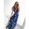 Šaty letní dlouhé bez rukávu dámské (S/M ONE SIZE) ICECOOL AINUOSI  FRANCOUZSKÁ MÓDA FMPZM23024-6 (Velikost S/M/L, Barva modrá)