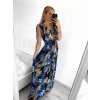Šaty letní dlouhé bez rukávu dámské (M/L ONE SIZE) ICECOOL AINUOSI  FRANCOUZSKÁ MÓDA FMPZM23023-4 (Velikost M/L, Barva modrá)