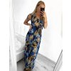 Šaty letní dlouhé bez rukávu dámské (M/L ONE SIZE) ICECOOL AINUOSI  FRANCOUZSKÁ MÓDA FMPZM23023-4 (Velikost M/L, Barva modrá)