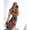 Šaty letní krátké bez rukávu dámské (M/L ONE SIZE) ICECOOL AINUOSI  FRANCOUZSKÁ MÓDA FMPZM23025-4 (Velikost M/L, Barva modrá)