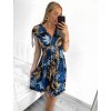Šaty letní krátké bez rukávu dámské (M/L ONE SIZE) ICECOOL AINUOSI  FRANCOUZSKÁ MÓDA FMPZM23025-4 (Velikost M/L, Barva modrá)
