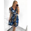 Šaty letní krátké bez rukávu dámské (M/L ONE SIZE) ICECOOL AINUOSI  FRANCOUZSKÁ MÓDA FMPZM23025-4 (Velikost M/L, Barva modrá)