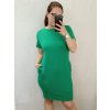 Šaty klasik krátký rukáv s kapsami dámské nadrozměr (XL/XXL ONE SIZE) ITALSKÁ MÓDA IMD21049/DR