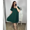 Šaty oversize krátký rukáv dámské nadrozměr (3XL/4XL/5XL ONE SIZE) ITALSKÁ MÓDA IMBM23OVER/DUR (Velikost 4XL/5XL, Barva modrá azurová)