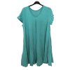 Šaty oversize krátký rukáv dámské nadrozměr (3XL/4XL/5XL ONE SIZE) ITALSKÁ MÓDA IMBM23OVER/DUR (Velikost 4XL/5XL, Barva modrá azurová)