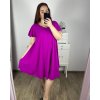 Šaty oversize krátký rukáv dámské nadrozměr (3XL/4XL/5XL ONE SIZE) ITALSKÁ MÓDA IMBM23OVER/DUR (Velikost 4XL/5XL, Barva modrá azurová)
