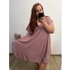 Šaty oversize krátký rukáv dámské nadrozměr (3XL/4XL/5XL ONE SIZE) ITALSKÁ MÓDA IMBM23OVER/DUR (Velikost 4XL/5XL, Barva modrá azurová)