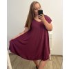 Šaty oversize krátký rukáv dámské nadrozměr (3XL/4XL/5XL ONE SIZE) ITALSKÁ MÓDA IMBM23OVER/DUR (Velikost 4XL/5XL, Barva modrá azurová)