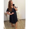 Šaty oversize krátký rukáv dámské nadrozměr (3XL/4XL/5XL ONE SIZE) ITALSKÁ MÓDA IMBM23OVER/DUR (Velikost 4XL/5XL, Barva modrá azurová)