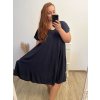 Šaty oversize krátký rukáv dámské nadrozměr (3XL/4XL/5XL ONE SIZE) ITALSKÁ MÓDA IMBM23OVER/DUR (Velikost 4XL/5XL, Barva modrá azurová)