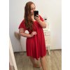Šaty oversize krátký rukáv dámské nadrozměr (3XL/4XL/5XL ONE SIZE) ITALSKÁ MÓDA IMBM23OVER/DUR (Velikost 4XL/5XL, Barva modrá azurová)