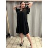 Šaty oversize krátký rukáv dámské nadrozměr (3XL/4XL/5XL ONE SIZE) ITALSKÁ MÓDA IMBM23OVER/DUR (Velikost 4XL/5XL, Barva modrá azurová)