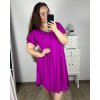 Šaty oversize krátký rukáv dámské nadrozměr (3XL/4XL/5XL ONE SIZE) ITALSKÁ MÓDA IMBM23OVER/DUR (Velikost 4XL/5XL, Barva modrá azurová)