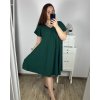 Šaty oversize krátký rukáv dámské nadrozměr (3XL/4XL/5XL ONE SIZE) ITALSKÁ MÓDA IMBM23OVER/DUR (Velikost 4XL/5XL, Barva modrá azurová)