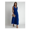 Šaty dlouhé elegantní společenské bez rukávu dámské (S/M ONE SIZE) ITALSKÁ MÓDA IMWE232099/DUR (Velikost S/M/L, Barva béžová)