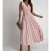 Šaty dlouhé elegantní společenské bez rukávu dámské (S/M ONE SIZE) ITALSKÁ MÓDA IMWE232099/DUR (Velikost S/M/L, Barva béžová)