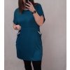 Šaty oversize krátký rukáv dámské nadrozměr (4XL/5XL ONE SIZE) ITALSKÁ MÓDA IM423002/DU (Velikost 4XL/5XL, Barva Černá)