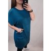 Šaty oversize krátký rukáv dámské nadrozměr (4XL/5XL ONE SIZE) ITALSKÁ MÓDA IM423002/DU (Velikost 4XL/5XL, Barva Černá)