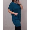 Šaty oversize krátký rukáv dámské nadrozměr (4XL/5XL ONE SIZE) ITALSKÁ MÓDA IM423002/DU (Velikost 4XL/5XL, Barva Černá)