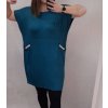 Šaty oversize krátký rukáv dámské nadrozměr (4XL/5XL ONE SIZE) ITALSKÁ MÓDA IM423002/DU (Velikost 4XL/5XL, Barva Černá)