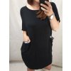 Šaty oversize krátký rukáv dámské nadrozměr (4XL/5XL ONE SIZE) ITALSKÁ MÓDA IM423002/DU (Velikost 4XL/5XL, Barva Černá)