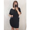 Šaty oversize krátký rukáv dámské nadrozměr (4XL/5XL ONE SIZE) ITALSKÁ MÓDA IM423002/DU (Velikost 4XL/5XL, Barva Černá)