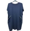 Šaty oversize krátký rukáv dámské nadrozměr (4XL/5XL ONE SIZE) ITALSKÁ MÓDA IM423002/DU (Velikost 4XL/5XL, Barva Černá)