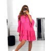 Šaty oversize 3/4 dlouhý rukáv dámské (S/M ONE SIZE) ITALSKÁ MÓDA IMWGB231731/DU (Velikost S/M/L, Barva béžová)