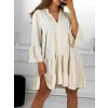Šaty oversize 3/4 dlouhý rukáv dámské (S/M ONE SIZE) ITALSKÁ MÓDA IMWGB231731/DU (Velikost S/M/L, Barva béžová)