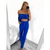 Souprava letní kalhoty a top na ramínka dámská (S/M ONE SIZE) ITALSKÁ MÓDA IMWGB231540/DU (Velikost S/M/L, Barva Černá)