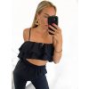 Souprava letní kalhoty a top na ramínka dámská (S/M ONE SIZE) ITALSKÁ MÓDA IMWGB231540/DU (Velikost S/M/L, Barva Černá)
