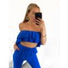 Souprava letní kalhoty a top na ramínka dámská (S/M ONE SIZE) ITALSKÁ MÓDA IMWGB231540/DU (Velikost S/M/L, Barva Černá)